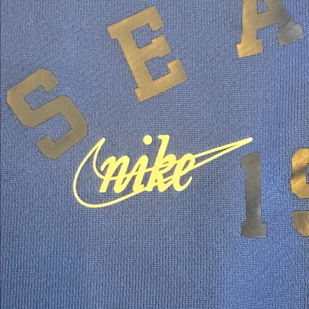 New! Women's Royal Seattle Mariners Rewind Splice Half-Zip Sweatshirt, sz M - Picture 7 of 9